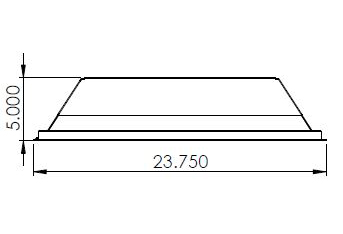 Recessed UV Disinfection Light Width Dimensions