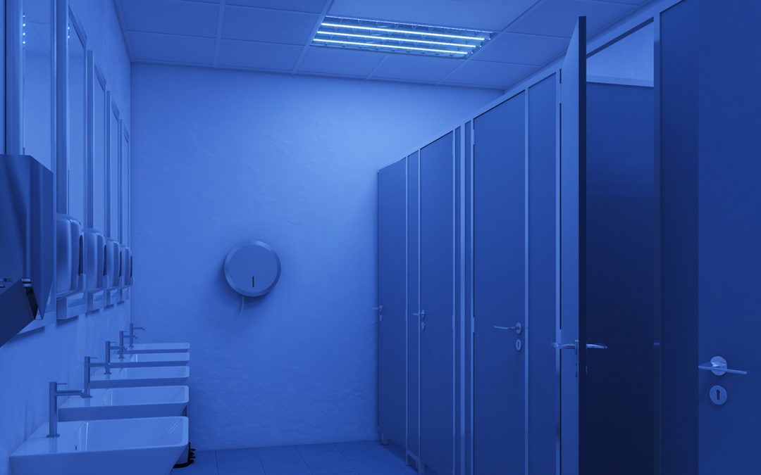 Restroom Covered by UVC Disinfecting Light